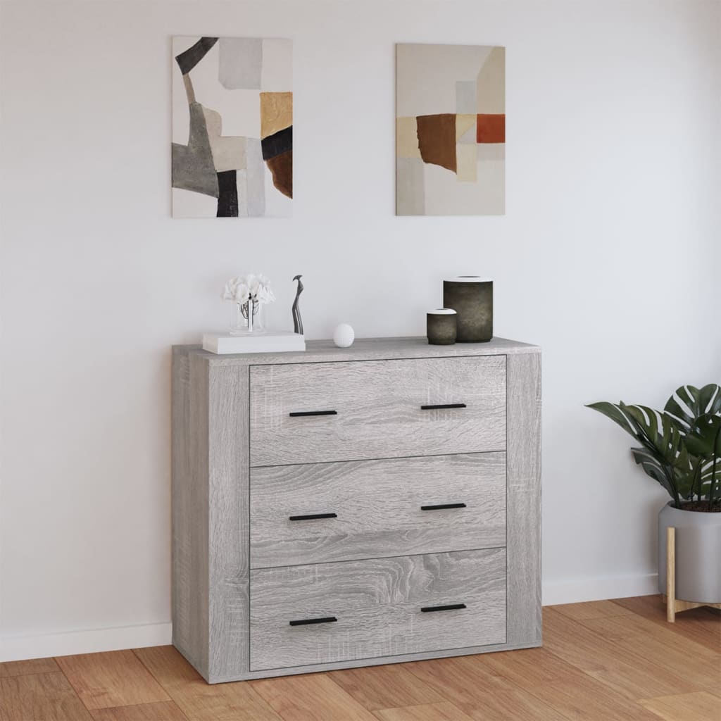 Příborník Šedý Sonoma 80X33X70 Cm Kompozitní Dřevo