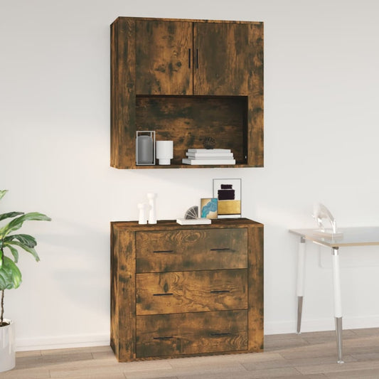 Nástěnná Skříňka Kouřový Dub 80X33X80 Cm Kompozitní Dřevo