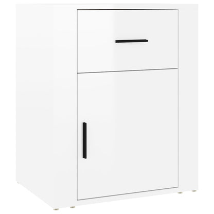 Noční Stolek Bílý S Vysokým Leskem 50X36X60 Cm Kompozitní Dřevo
