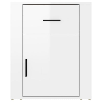 Noční Stolek Bílý S Vysokým Leskem 50X36X60 Cm Kompozitní Dřevo