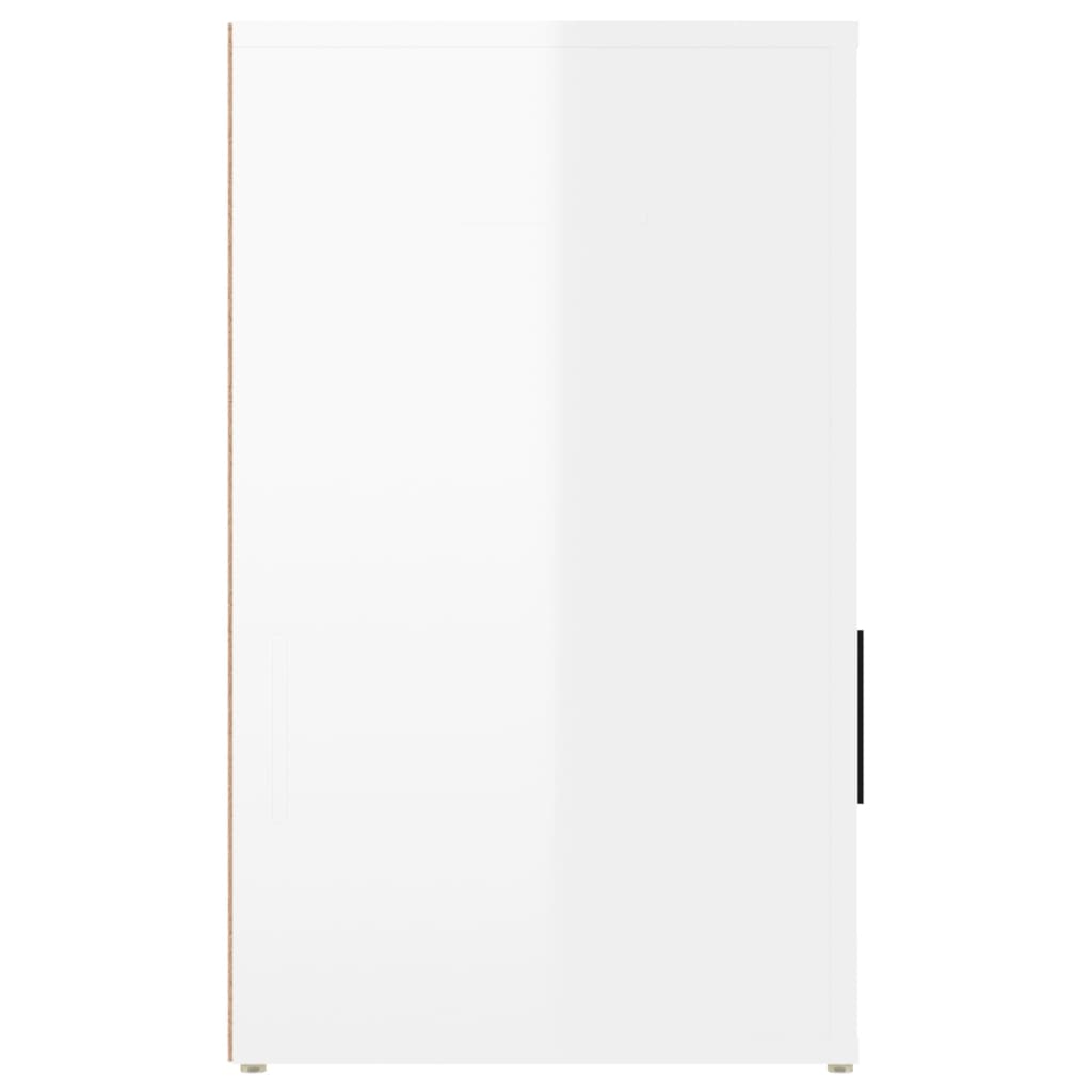 Noční Stolek Bílý S Vysokým Leskem 50X36X60 Cm Kompozitní Dřevo