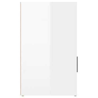 Noční Stolek Bílý S Vysokým Leskem 50X36X60 Cm Kompozitní Dřevo
