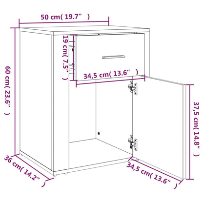 Noční Stolek Bílý S Vysokým Leskem 50X36X60 Cm Kompozitní Dřevo