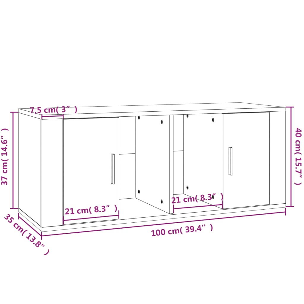 Tv Skříňka 100 X 35 X 40 Cm Kompozitní Dřevo