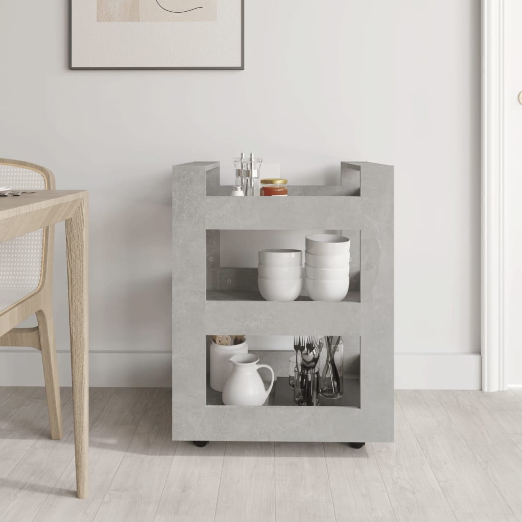 Kuchyňský Vozík Betonově Šedá 60 X 45 X 80 Cm Kompozitní Dřevo