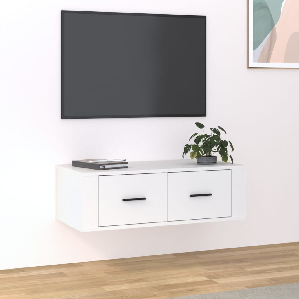 Závěsná Tv Skříňka 80 X 36 X 25 Cm Kompozitní Dřevo