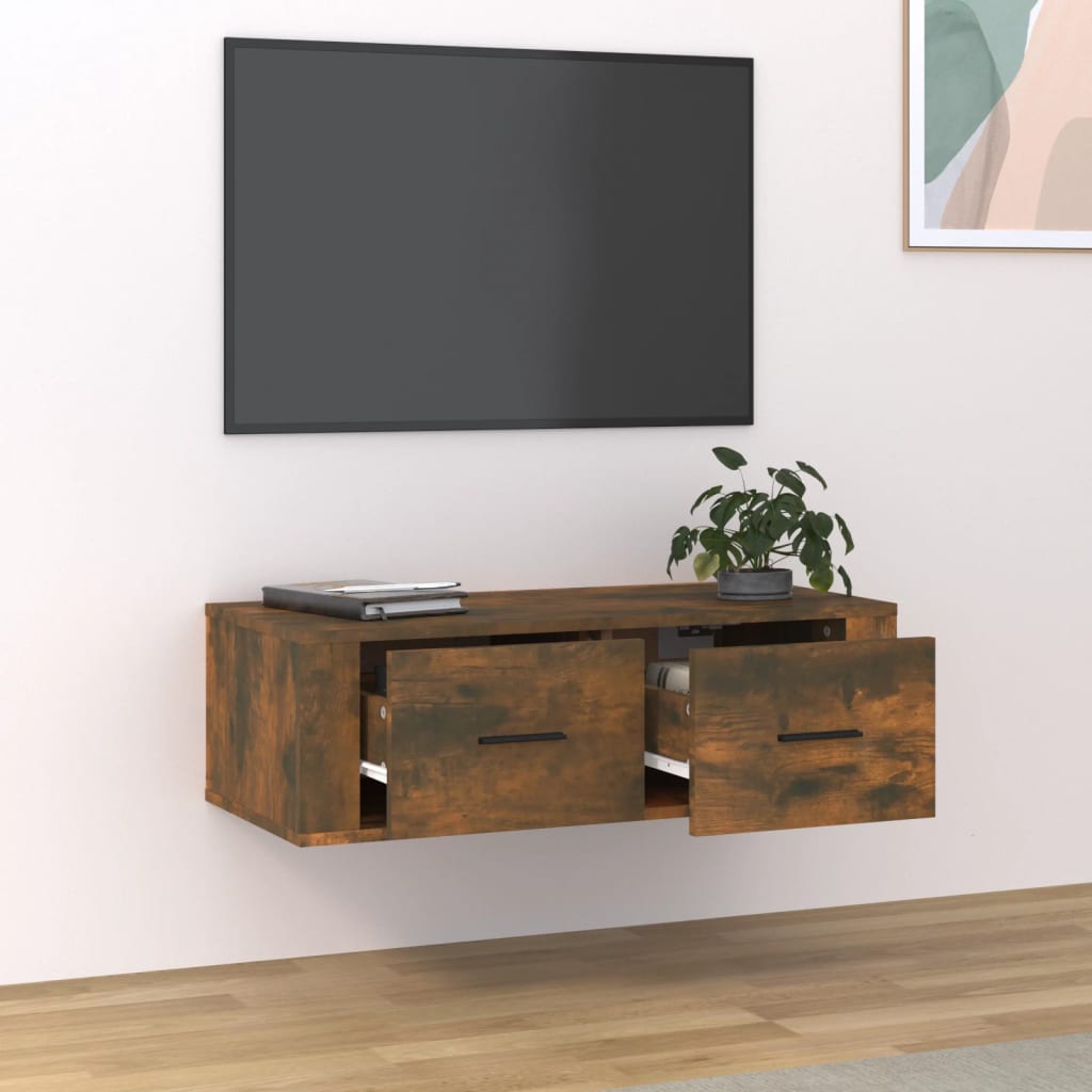 Závěsná Tv Skříňka 80 X 36 X 25 Cm Kompozitní Dřevo