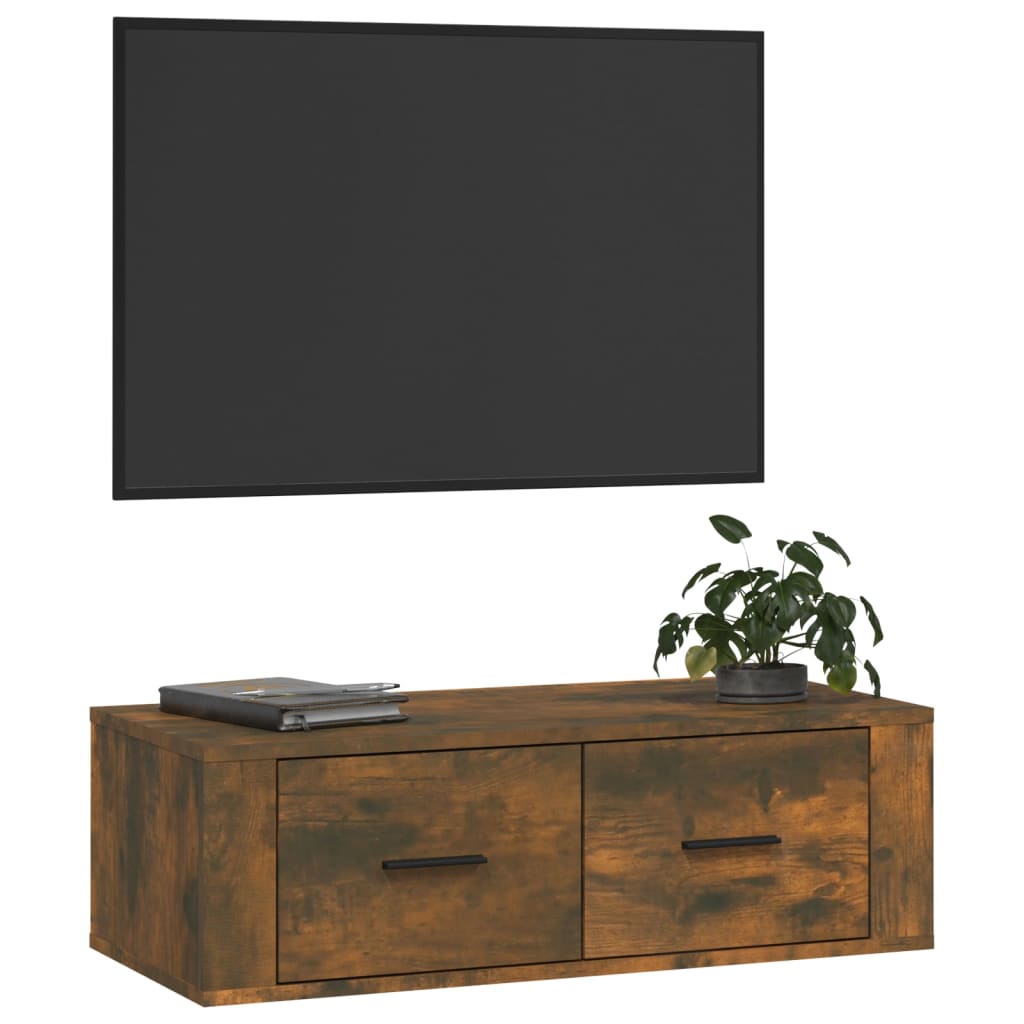 Závěsná Tv Skříňka 80 X 36 X 25 Cm Kompozitní Dřevo