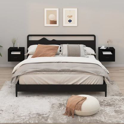 Nástěnné Noční Stolky 2 Ks Černé 50X36X40 Cm