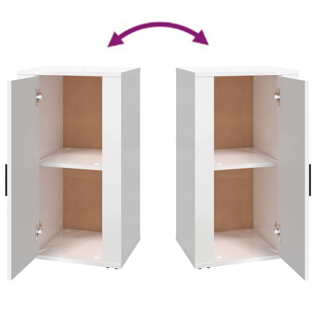 Příborník Bílý S Vysokým Leskem 40X33X70 Cm Kompozitní Dřevo