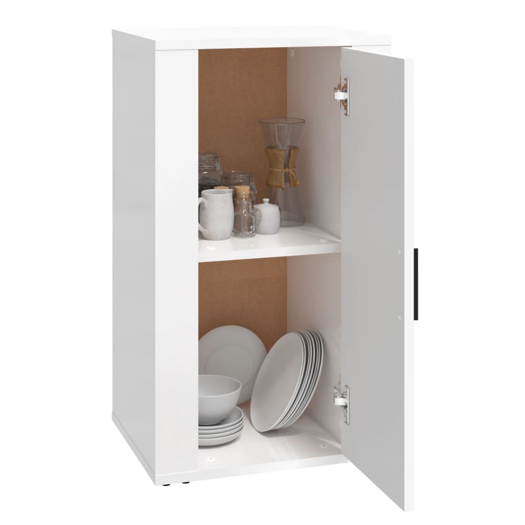 Příborník Bílý S Vysokým Leskem 40X33X70 Cm Kompozitní Dřevo