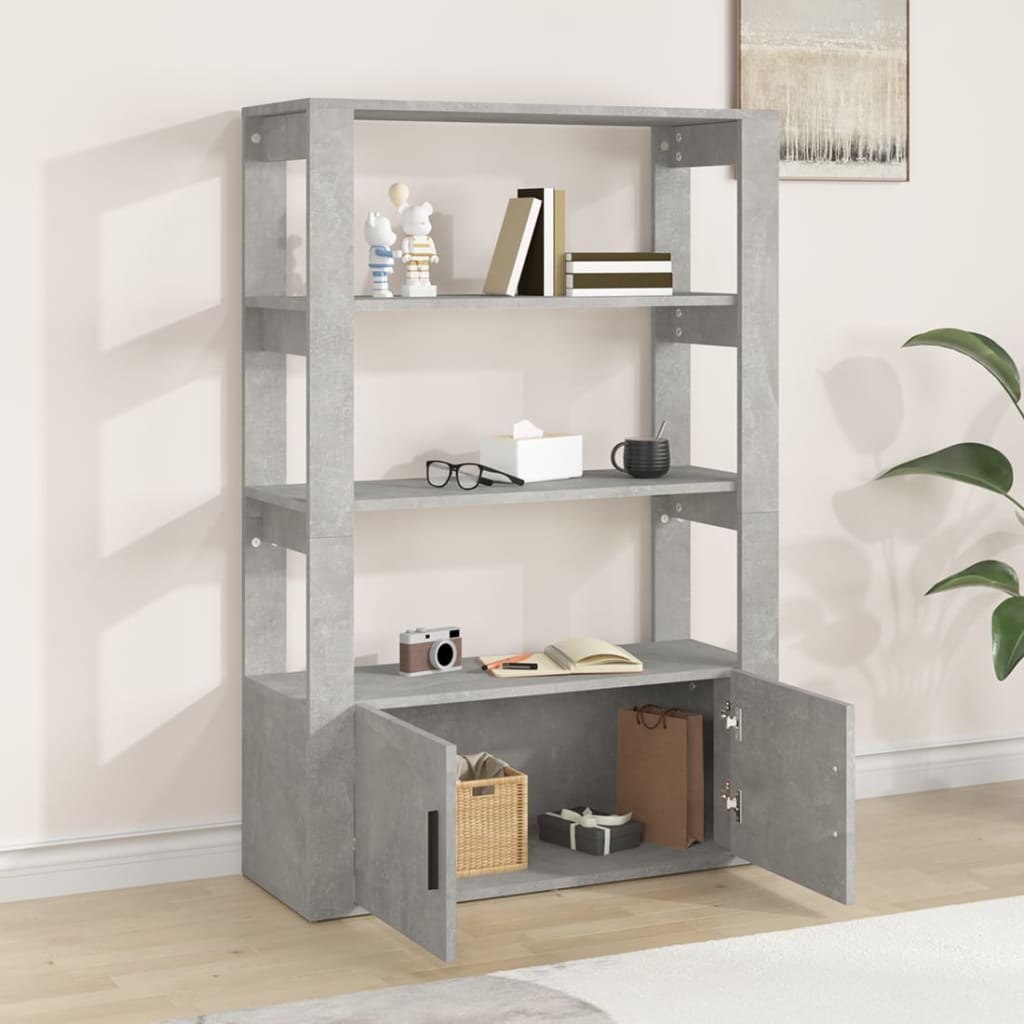 Příborník Betonově Šedý 80X30X119,5 Cm Kompozitní Dřevo