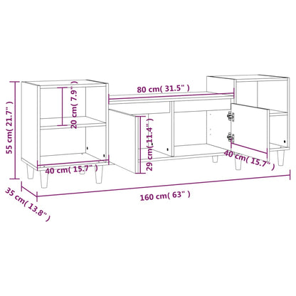 Tv Skříňka Černá 160X35X55 Cm Kompozitní Dřevo