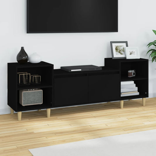 Tv Skříňka Černá 160X35X55 Cm Kompozitní Dřevo