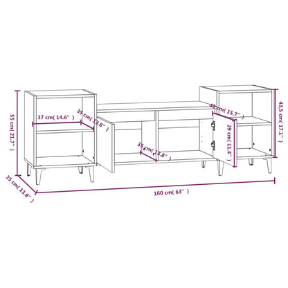 Tv Skříňka 160 X 35 X 55 Cm Kompozitní Dřevo