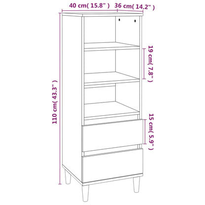 Skříň Highboard Betonově Šedá 40 X 36 X 110 Cm Kompozitní Dřevo