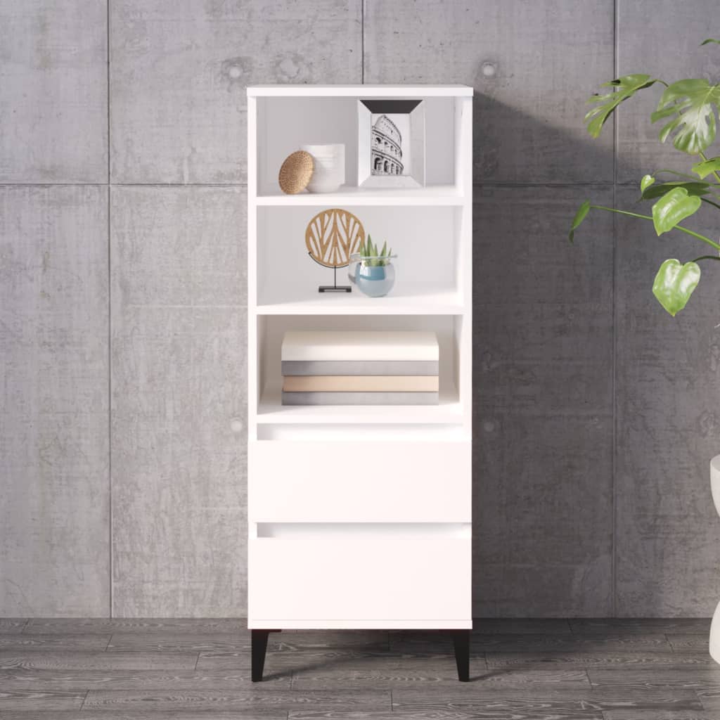 Skříň Highboard Bílá 40 X 36 X 110 Cm Kompozitní Dřevo