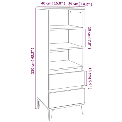 Skříň Highboard Dub Sonoma 40 X 36 X 110 Cm Kompozitní Dřevo
