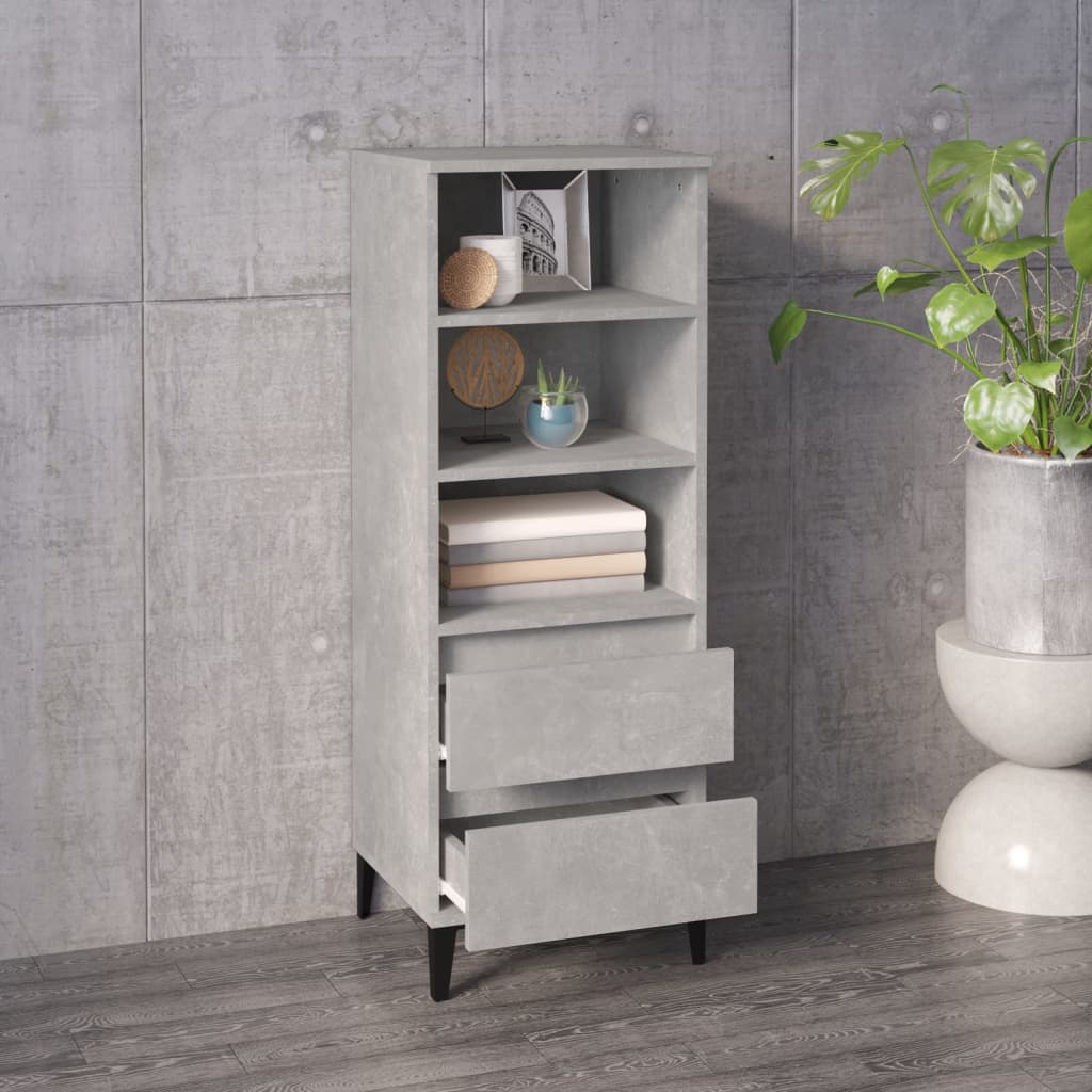 Skříň Highboard Betonově Šedá 40 X 36 X 110 Cm Kompozitní Dřevo