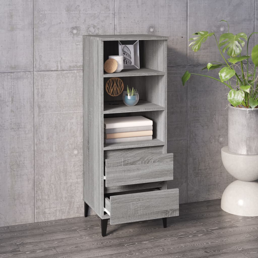 Skříň Highboard Šedá Sonoma 40 X 36 X 110 Cm Kompozitní Dřevo