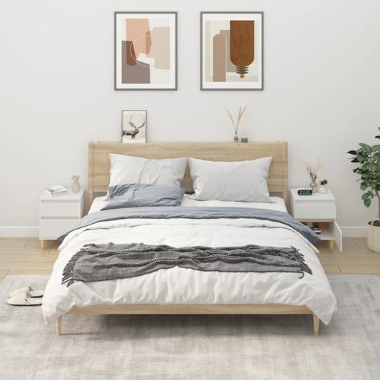 Noční Stolky 2 Ks Bílé 40X35X50 Cm