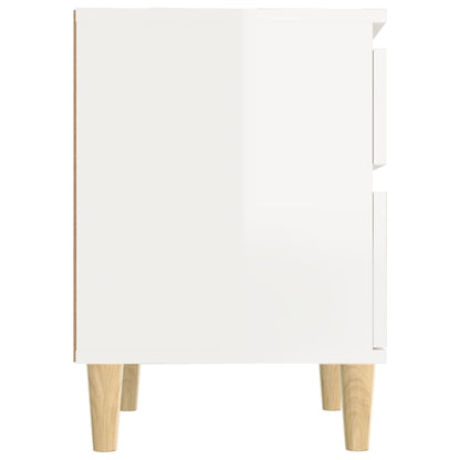 Noční Stolek Bílý S Vysokým Leskem 40X35X50 Cm