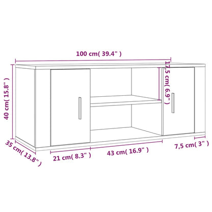 Tv Skříňka Betonově Šedá 100X35X40 Cm Kompozitní Dřevo