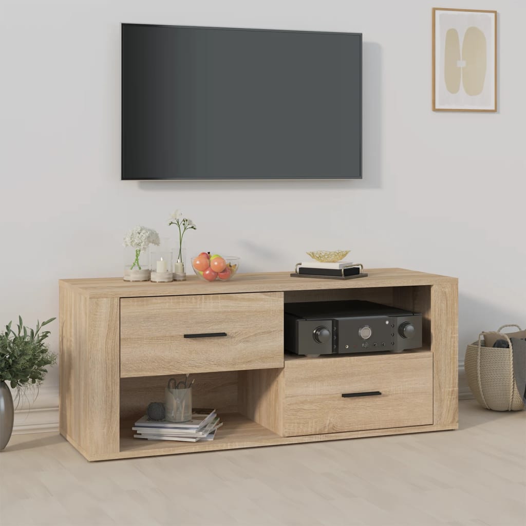 Tv Skříňka Šedá Sonoma 100 X 35 X 40 Cm Kompozitní Dřevo