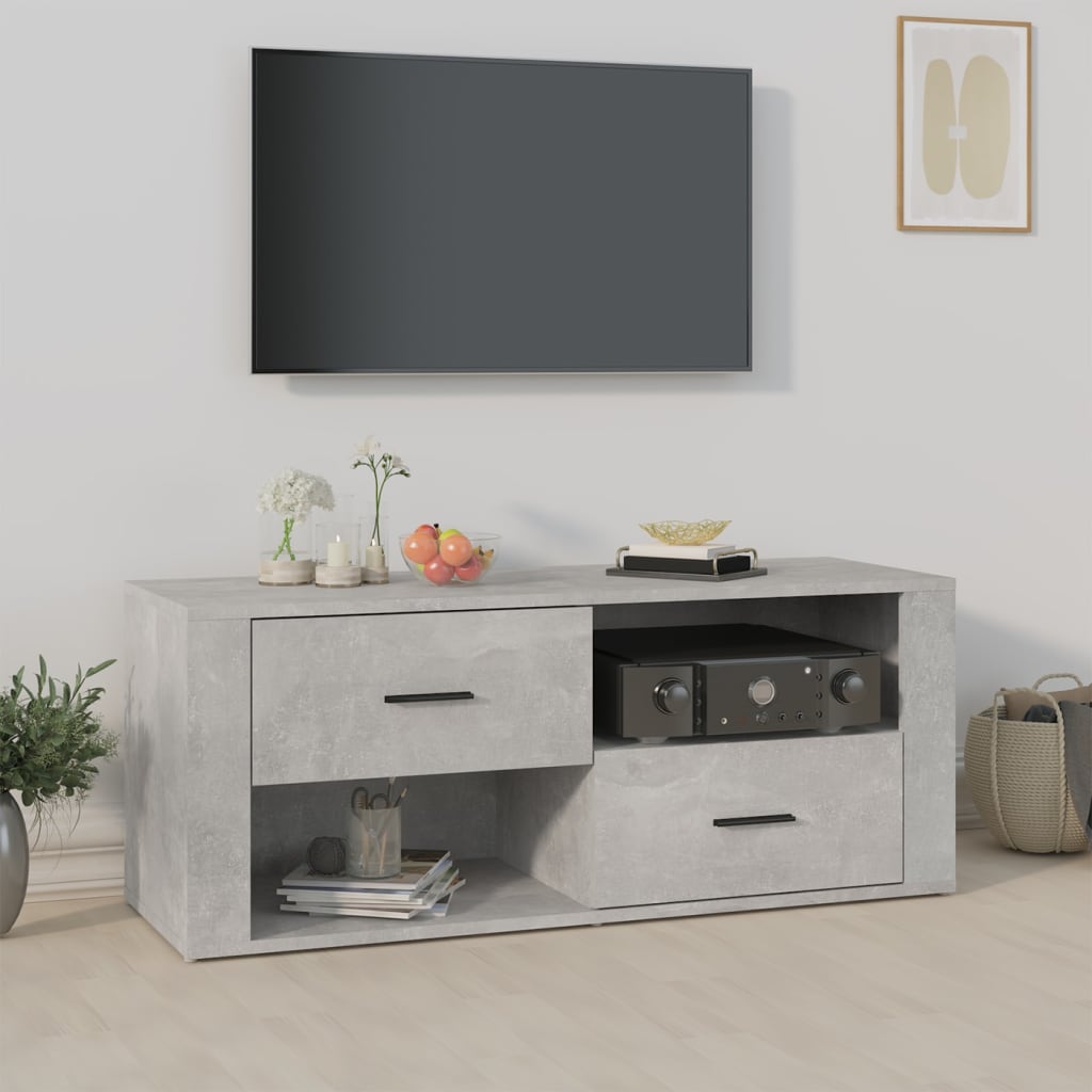 Tv Skříňka Šedá Sonoma 100 X 35 X 40 Cm Kompozitní Dřevo