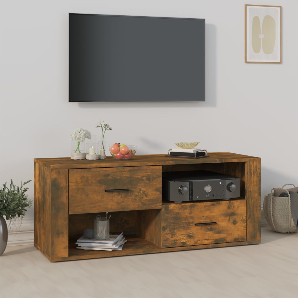 Tv Skříňka Šedá Sonoma 100 X 35 X 40 Cm Kompozitní Dřevo