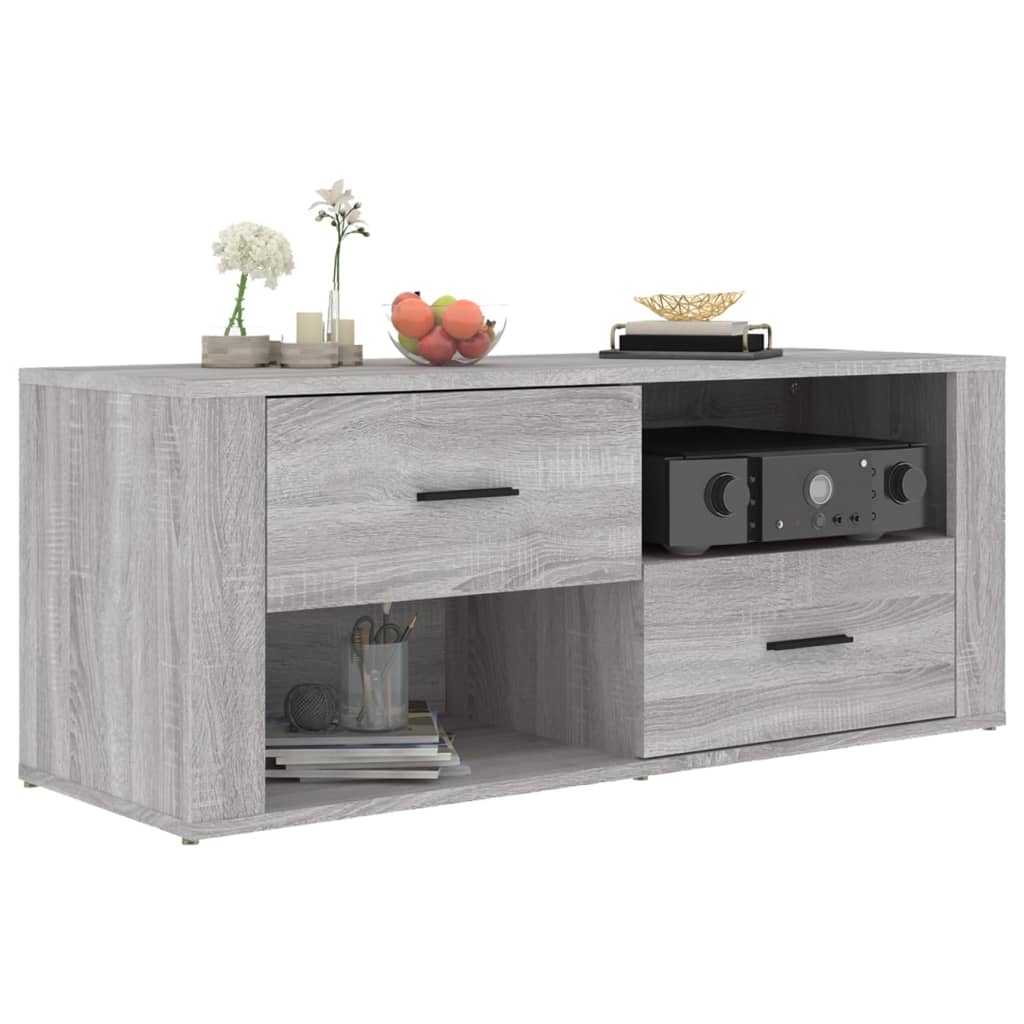 Tv Skříňka Šedá Sonoma 100 X 35 X 40 Cm Kompozitní Dřevo