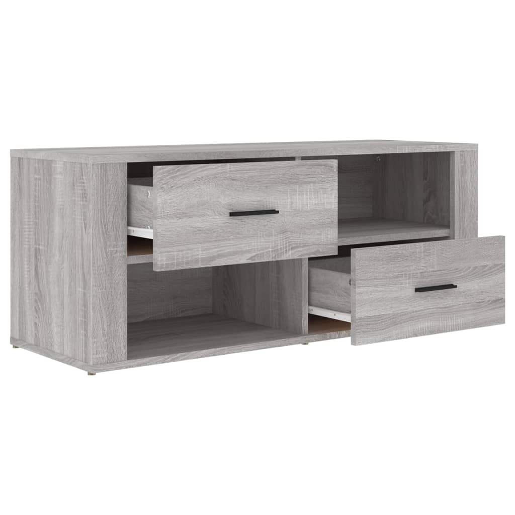 Tv Skříňka Šedá Sonoma 100 X 35 X 40 Cm Kompozitní Dřevo