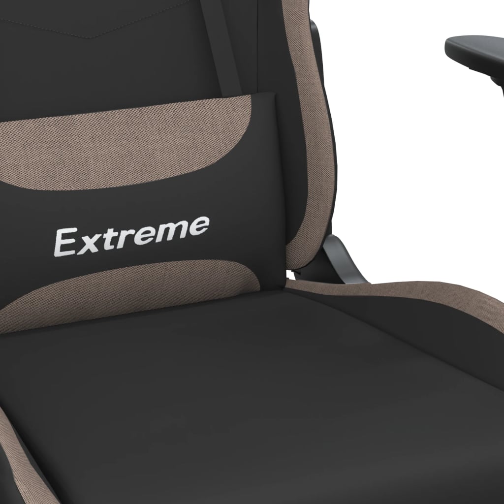 Herní Židle Černá A Taupe Textil