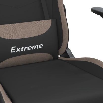 Herní Židle Černá A Taupe Textil