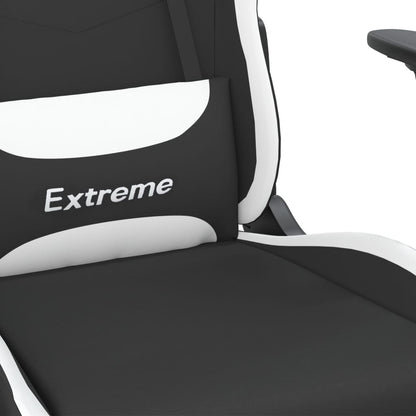Herní Židle Černá A Bílá Textil