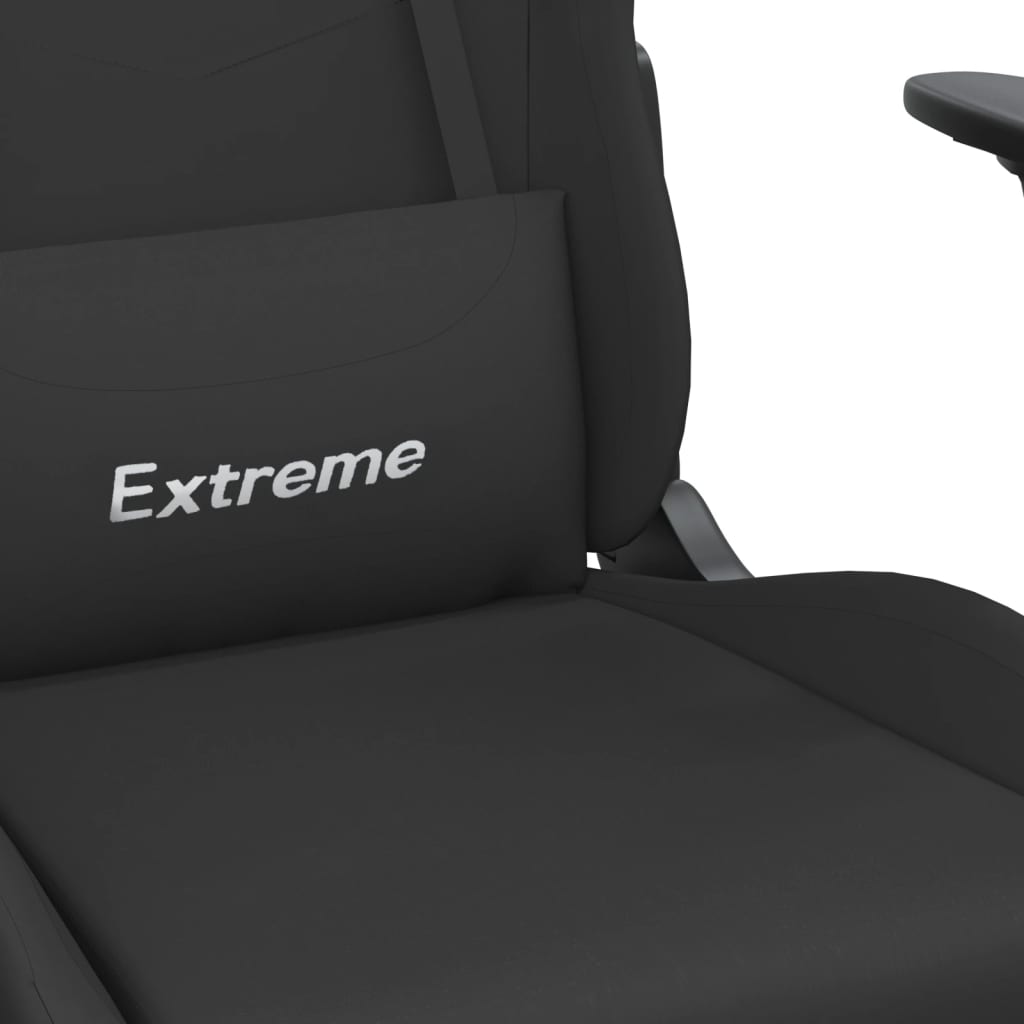 Herní Židle S Podnožkou Černá Textil