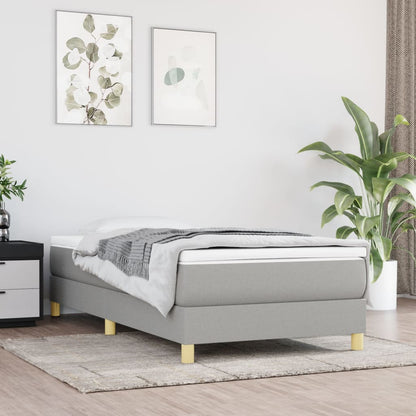 Rám Postele Bez Matrace Textil Světle Šedá