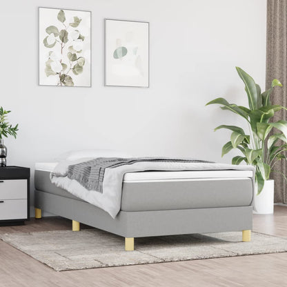 Rám Postele Bez Matrace Textil Světle Šedá