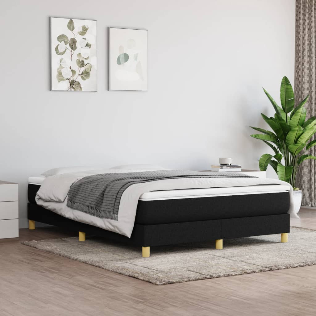 Rám Postele Bez Matrace Černý Textil Černá