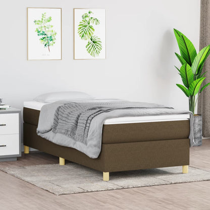 Rám Postele Bez Matrace Tmavě Hnědý Textil Tmavě Hnědá