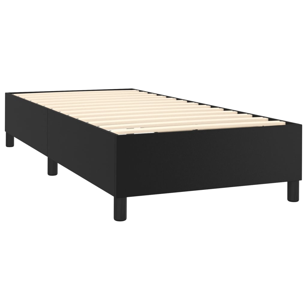 Box spring postel černá 90 x 200 cm umělá kůže