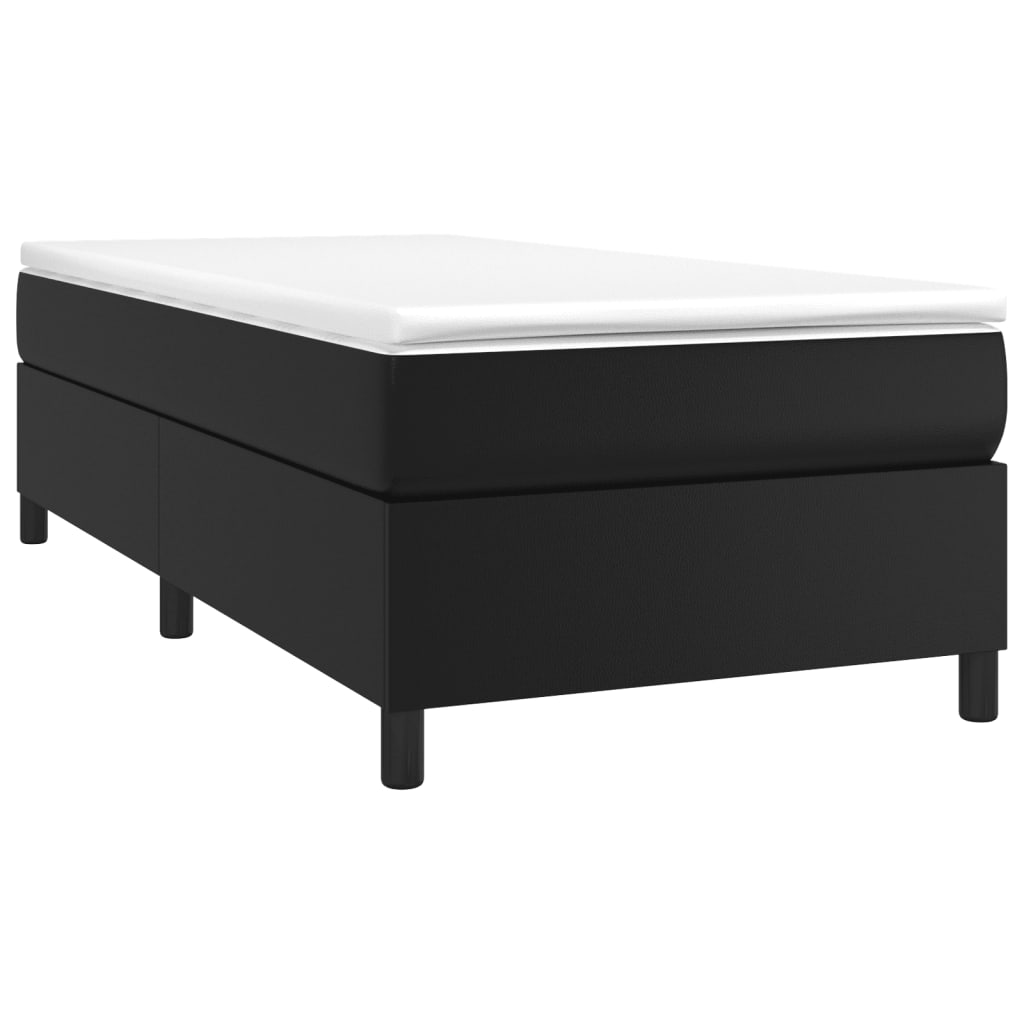 Box spring postel černá 100 x 200 cm umělá kůže