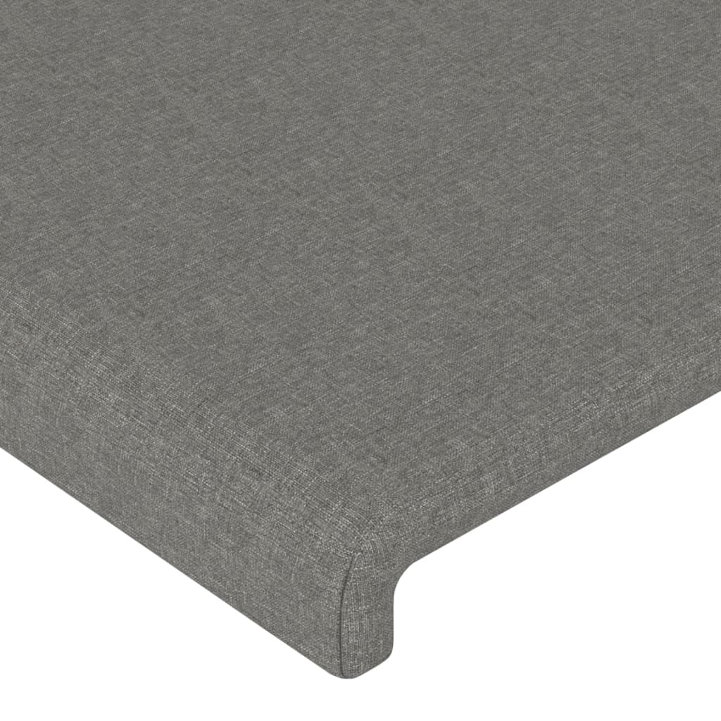 Čelo Postele 2 Ks Tmavě Šed 90X5X78/88 Cm Textil Tmavě Šedá