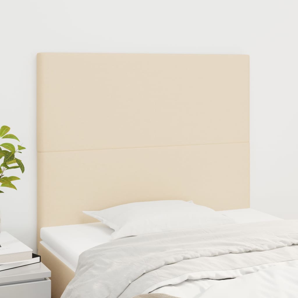 Čelo Postele 4 Ks Krémové 80 X 5 X 78/88 Cm Textil Krémová