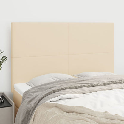 Čelo Postele 4 Ks Krémové 80 X 5 X 78/88 Cm Textil Krémová