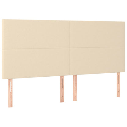 Čelo Postele 4 Ks Krémové 80 X 5 X 78/88 Cm Textil Krémová