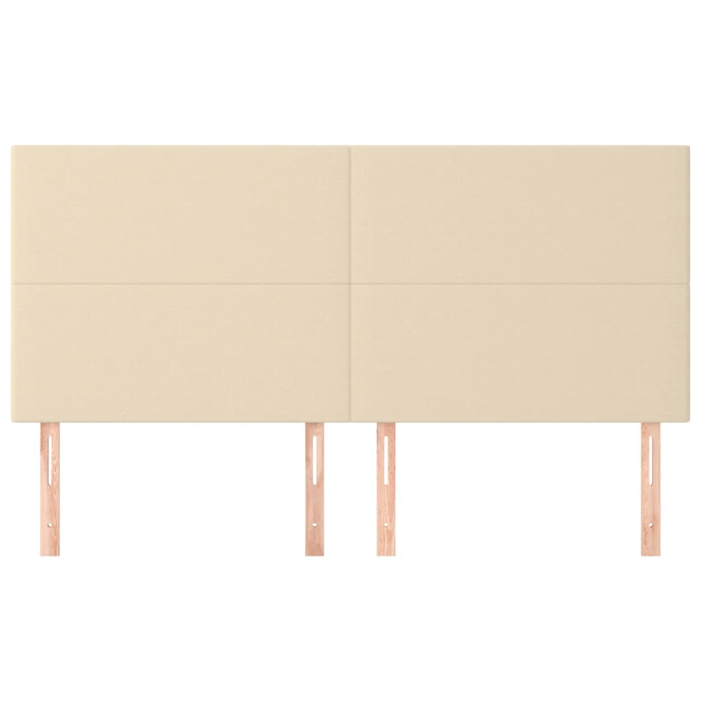 Čelo Postele 4 Ks Krémové 80 X 5 X 78/88 Cm Textil Krémová