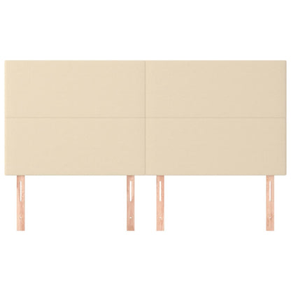 Čelo Postele 4 Ks Krémové 80 X 5 X 78/88 Cm Textil Krémová