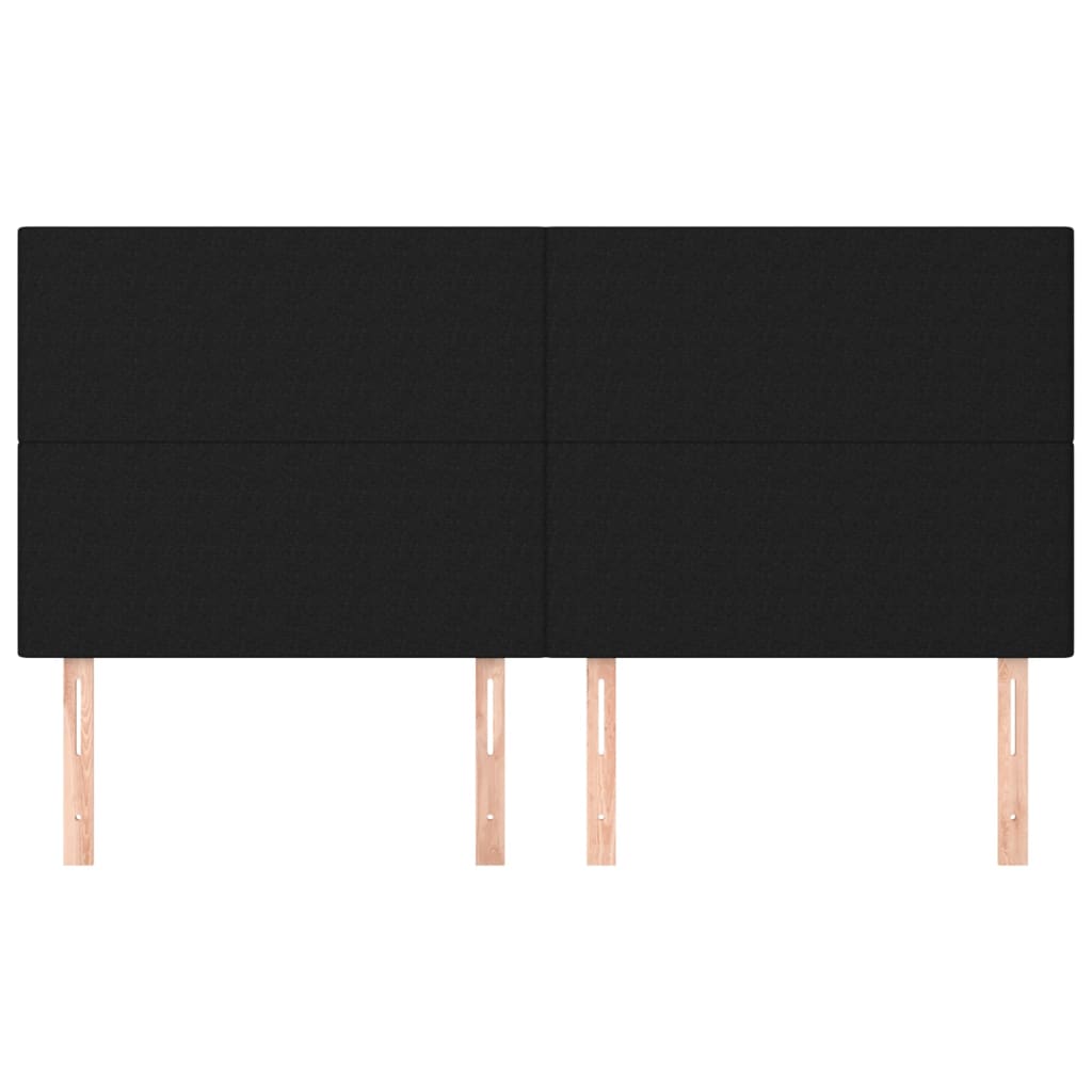 Čelo Postele 4 Ks Černé 90X5X78/88 Cm Textil Černá