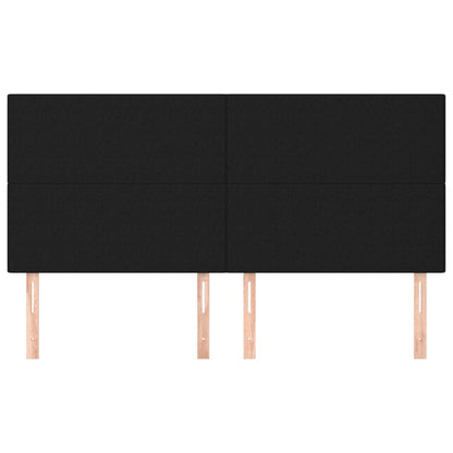 Čelo Postele 4 Ks Černé 90X5X78/88 Cm Textil Černá